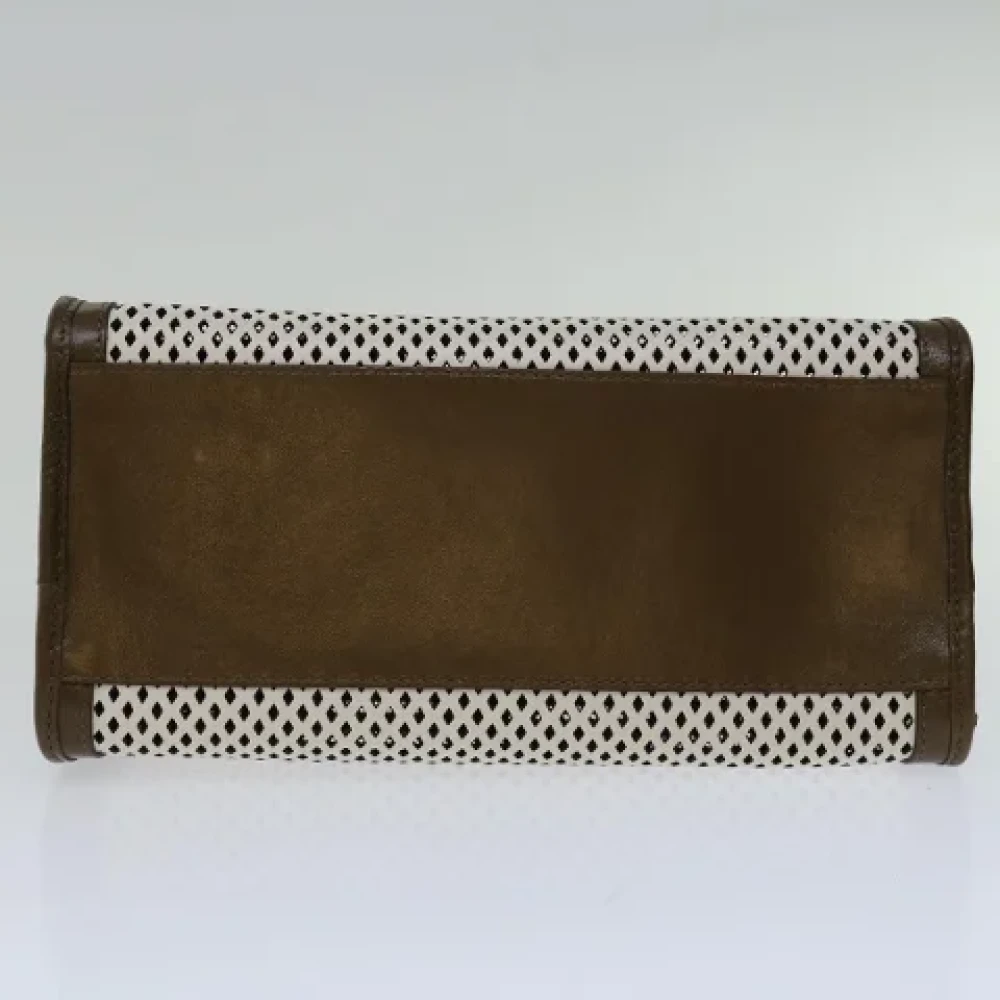 Fendi Vintage Pre-owned Leather clutches White Dames