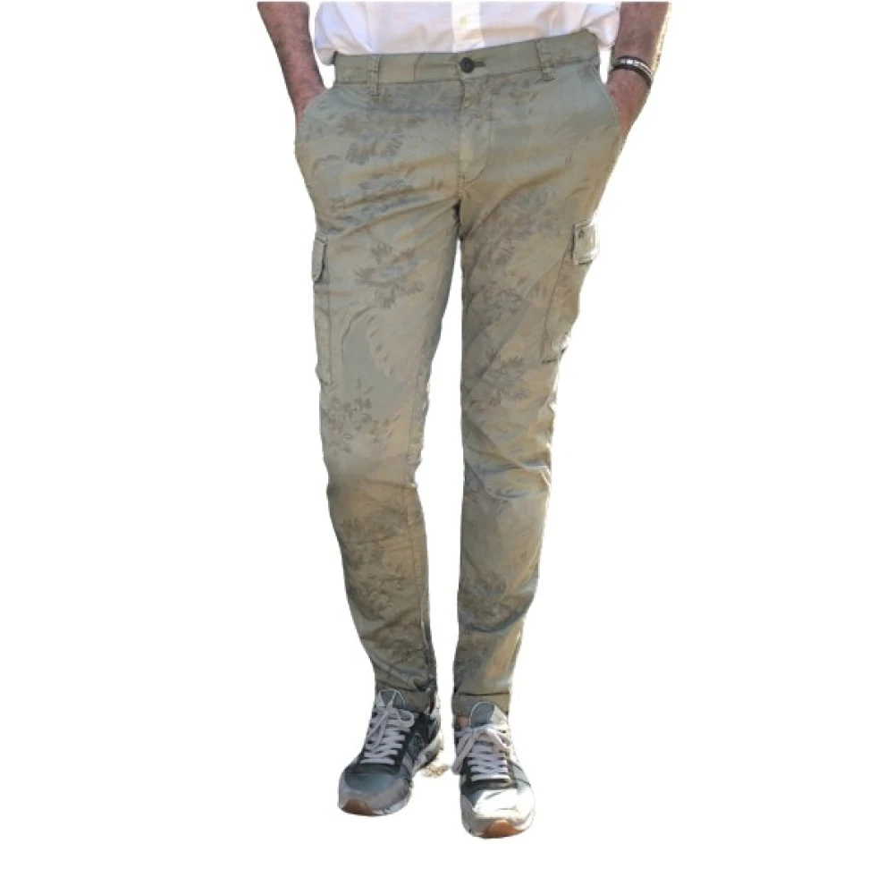 Mason's Cargo Broek met Bloemenprint Green Heren