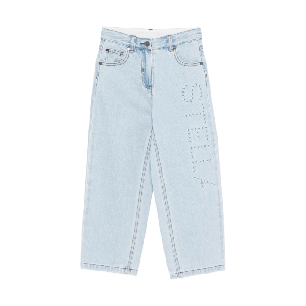 Stella Mccartney Unisex Kids Blue Jeans, 15 Y, Jeans With Embroidered Logo