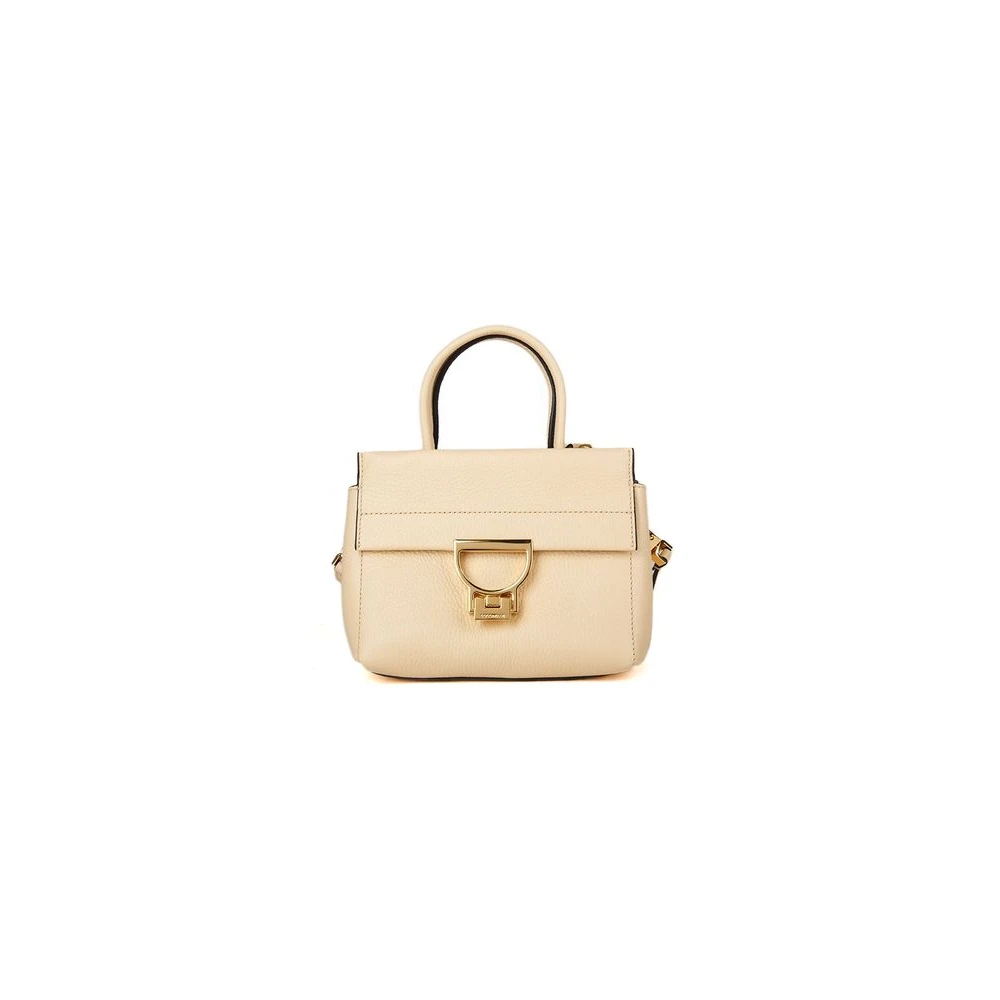 Coccinelle Beige Handbags, Female, One Size, Arlettis Handbag Grained Leather