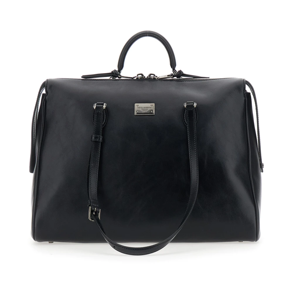 Dolce & Gabbana Men's Black Handbags, One Size, Vittoria Calfskin Bag