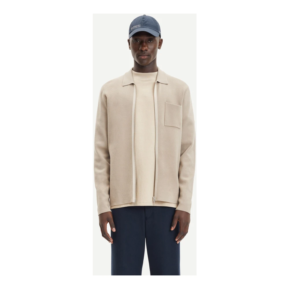 Samsøe Cashmere Ritsvest Beige Heren