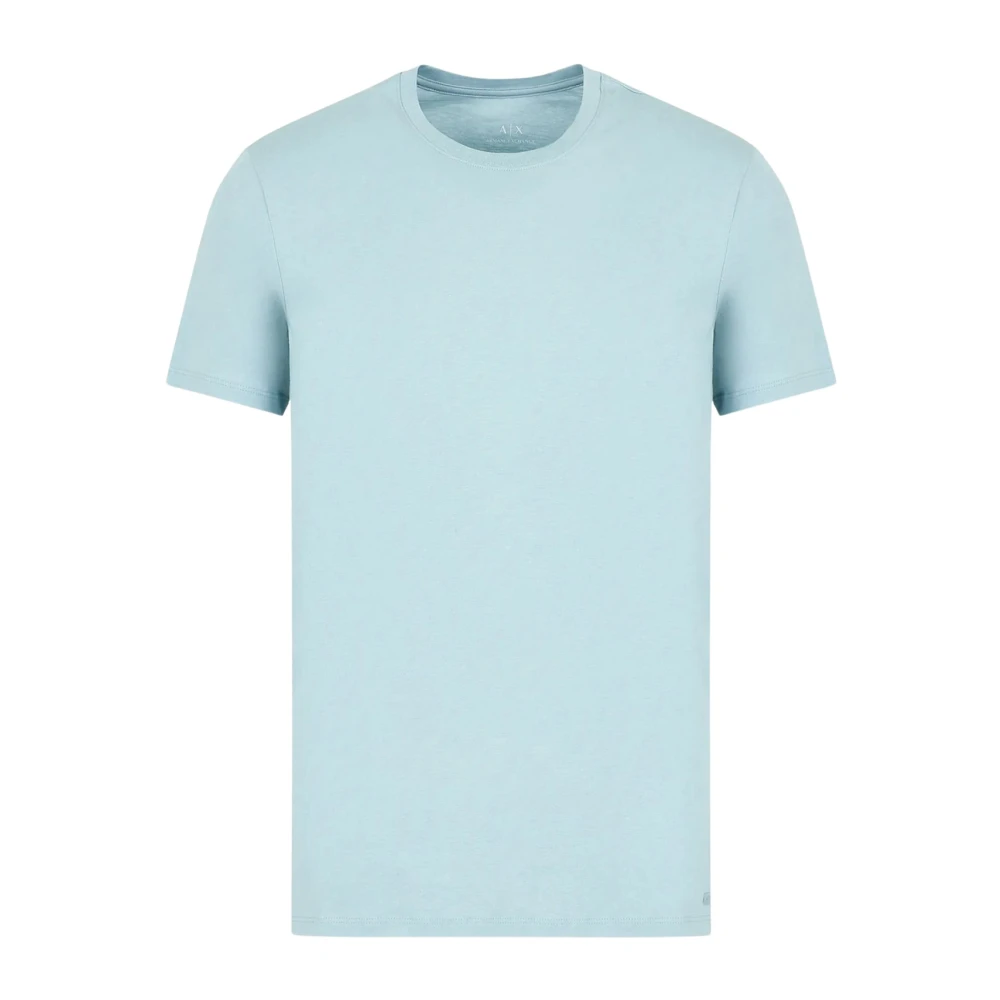Armani Exchange Blauw Logo Print Katoenen T-Shirt Blue Heren