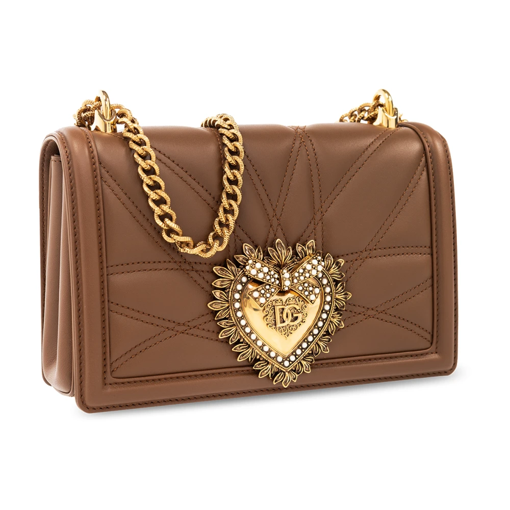 Dolce & Gabbana Shoulder bag with logo Brown Dames