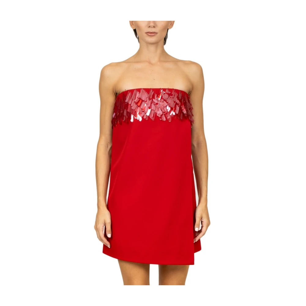 Amen Rode Polyester Jurk met Applicaties Red Dames