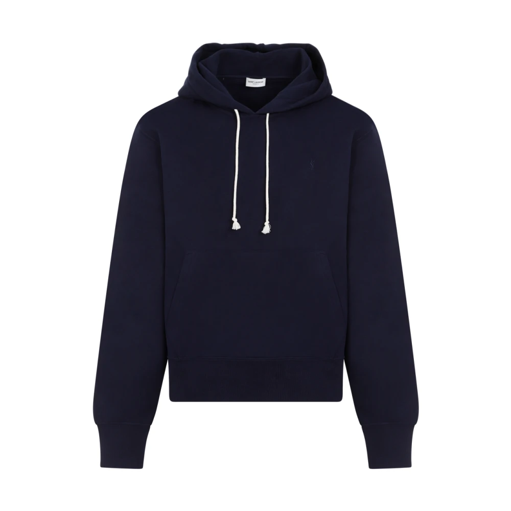 Saint Laurent Cotton Hoodie Blue Heren