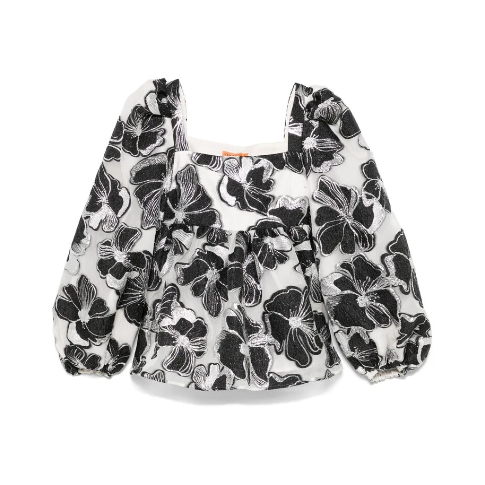 Stine Goya Witte Sweater met Elastische Manchetten Multicolor Dames