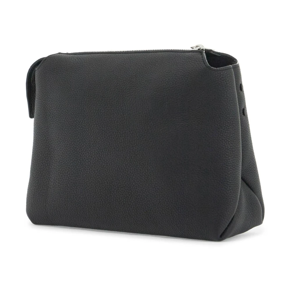 Khaite Gehamerde leren clutch met uitbreidbare zijkanten Black Dames