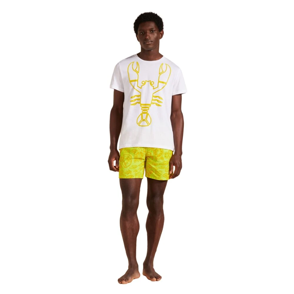 Vilebrequin Heren Kreeft Print Biologisch Katoen T-Shirt White Heren