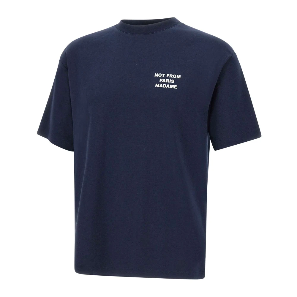 Drole de Monsieur Blauw Slogan Katoenen T-shirt Blue Heren