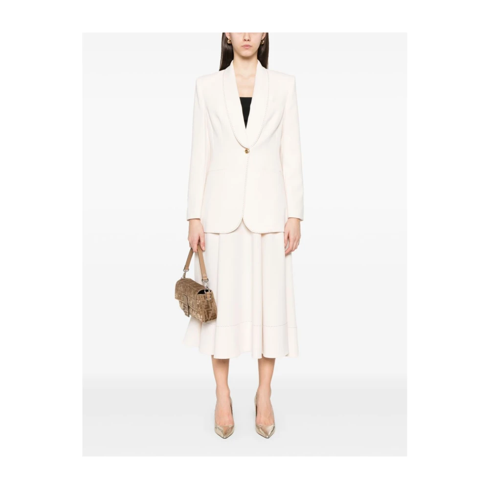 Elisabetta Franchi Crème Jas Dames Buitenkleding Beige Dames