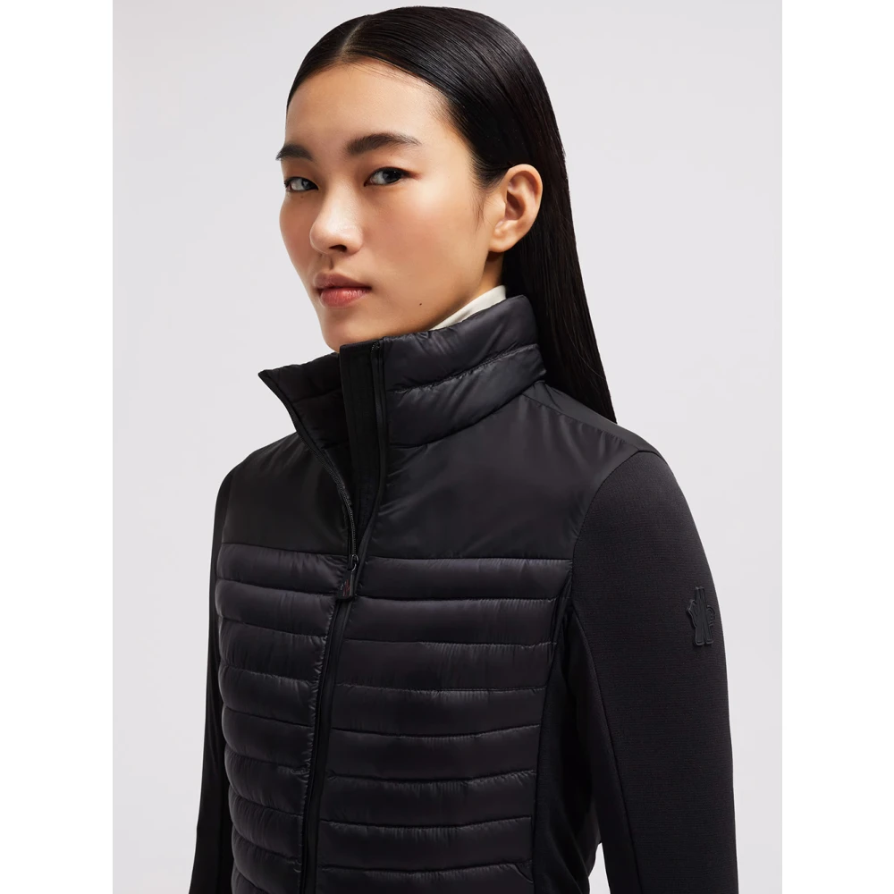 Moncler Zwarte Sweater Activewear Waterafstotend Rits Black Dames