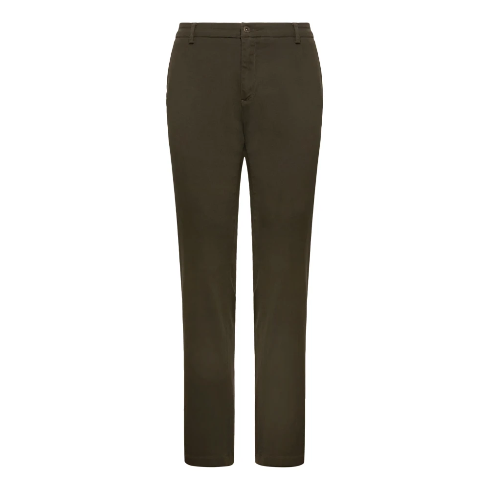 Boggi Milano Stretch Katoenen Tencel Canvas Broek Green Heren