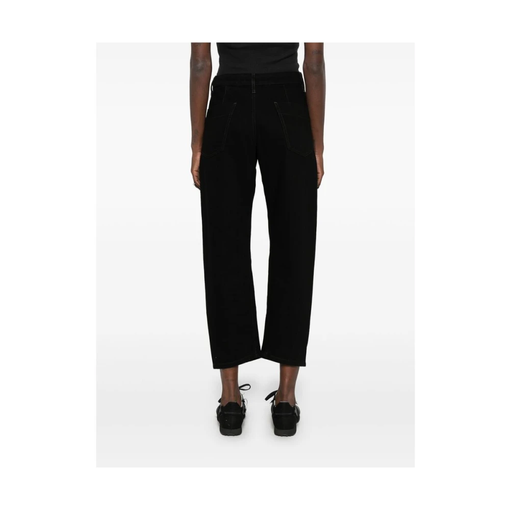 Lemaire Zwarte broek met knopen en zakken Black Dames