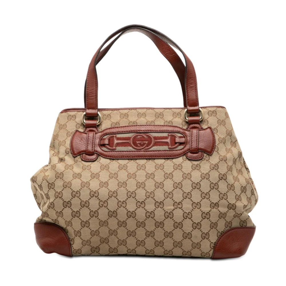 Gucci Vintage Women's Brown Pre-Owned Structured Satchel Bag