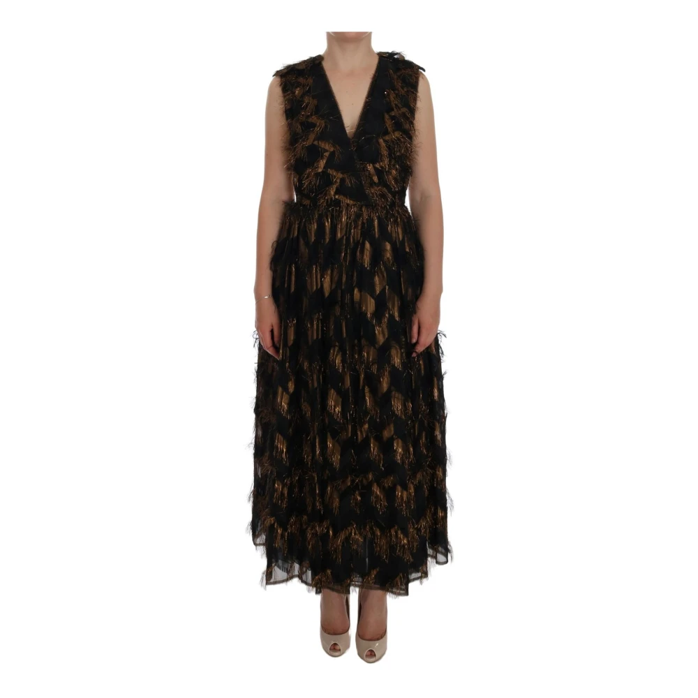 Dolce & Gabbana Women's Black Bohemian Fringed Silk Maxi Dress - Maxi Dresses - 2XS - Dresses