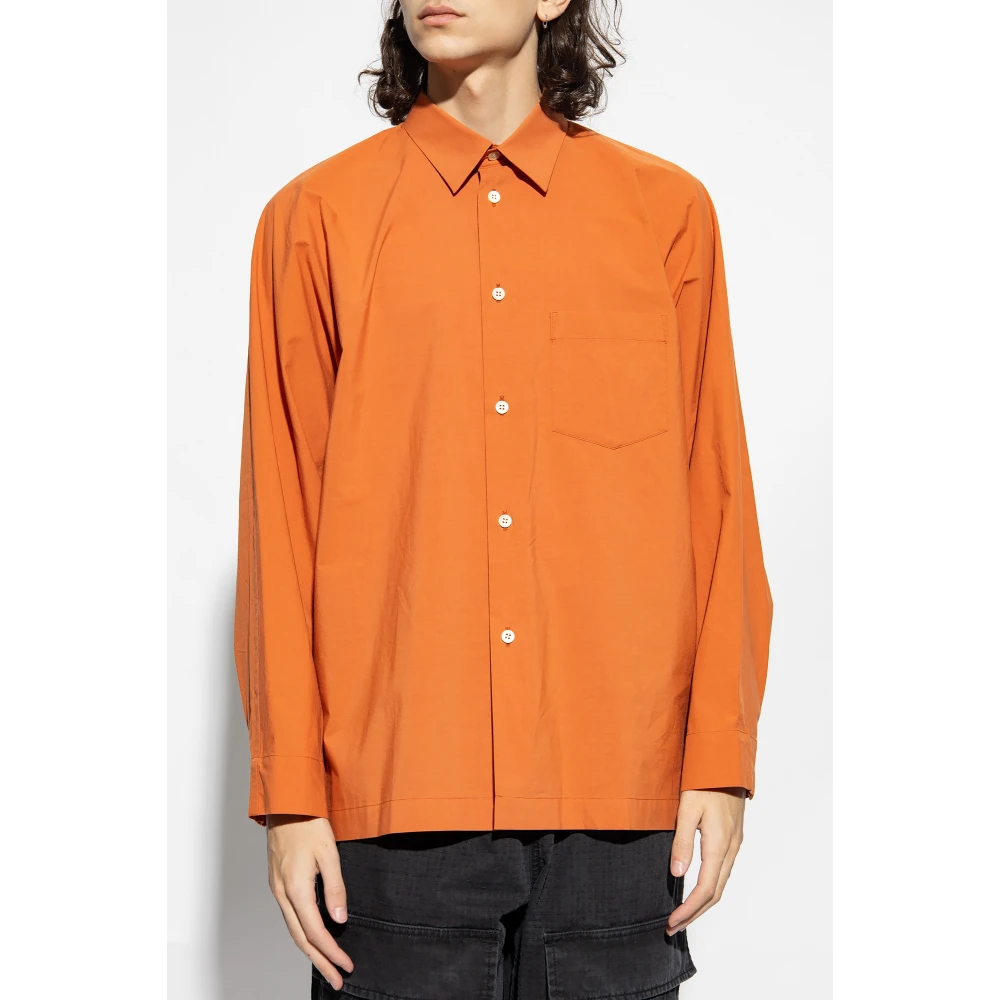 Issey Miyake Katoenen shirt Orange Heren