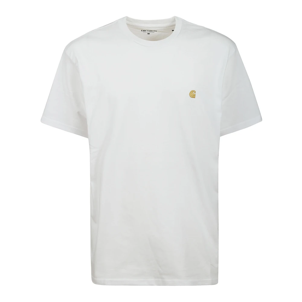 Carhartt WIP Chase Wit Katoen Logo T-Shirt White Heren