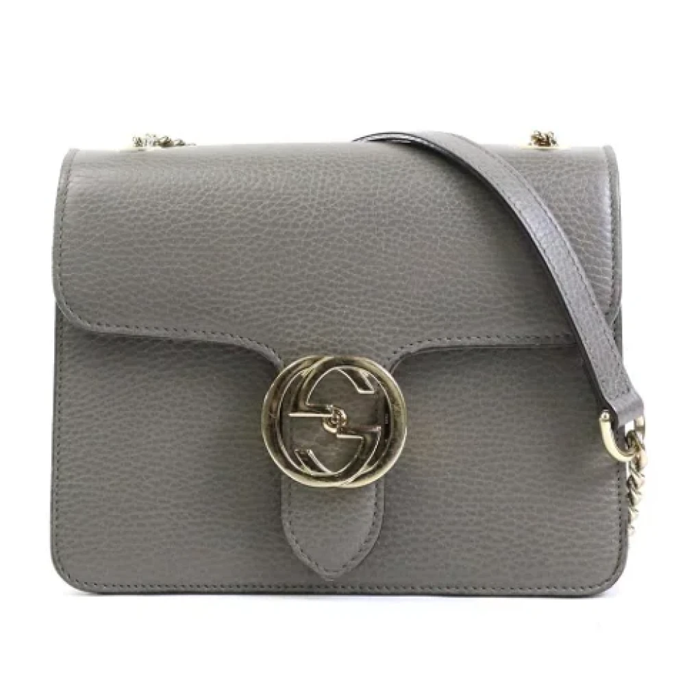 Gucci Vintage Pre-owned Leather shoulder-bags Gray Dames