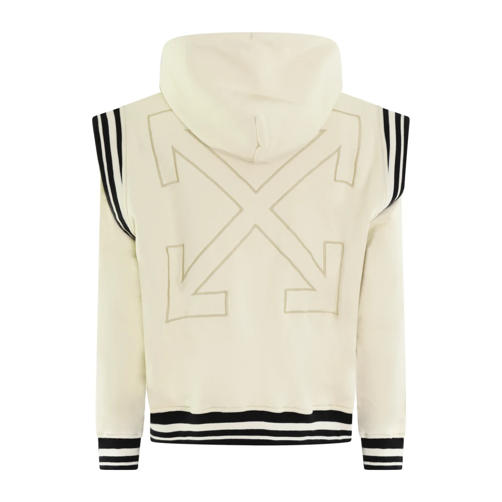 Off White Varsity Fleece Hoodie White Heren