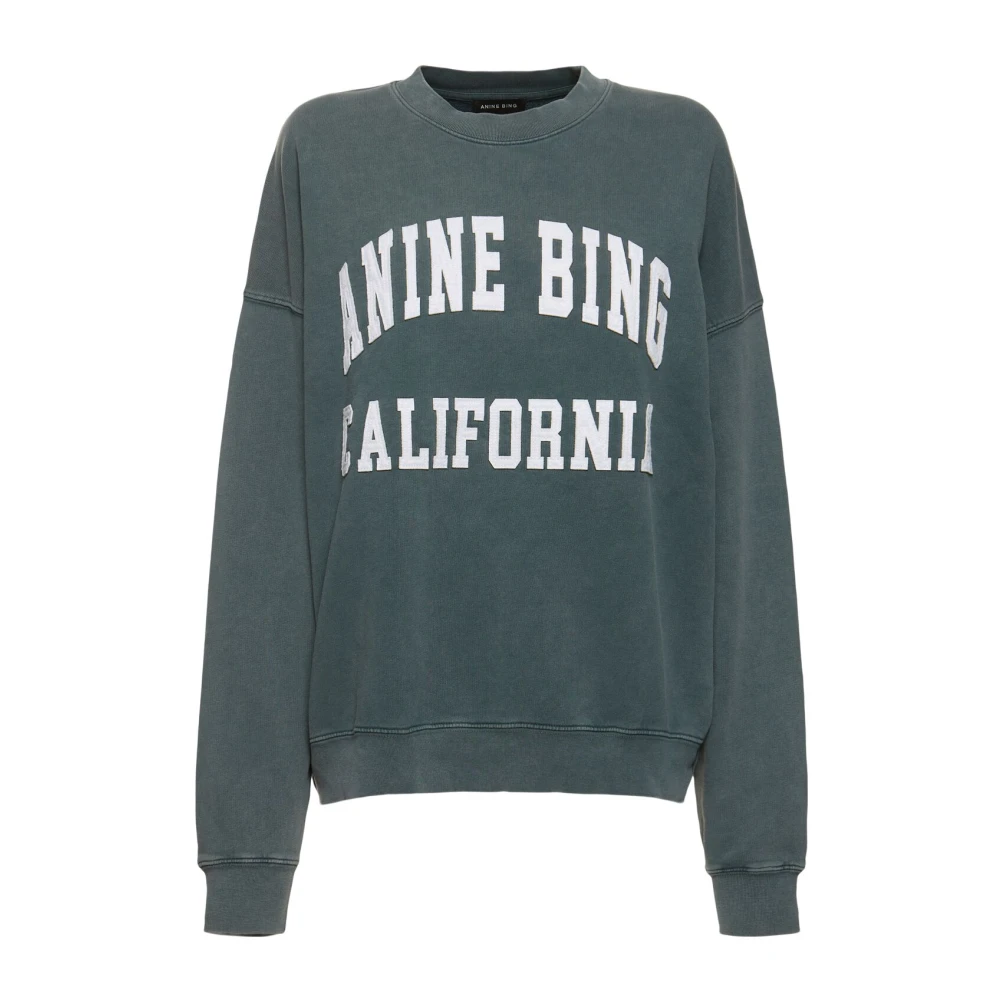 Anine Bing Zachte en Comfortabele Sweatshirt met Ronde Hals Green Dames