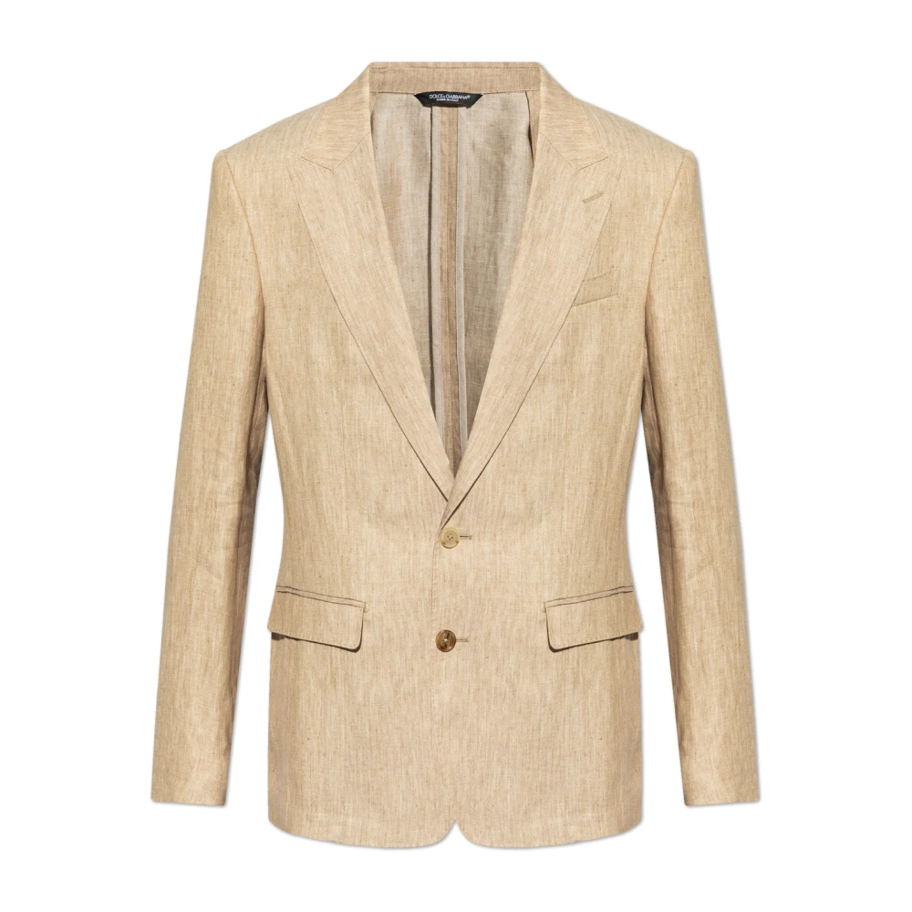 Dolce & Gabbana Men's Beige Blazers, L, Linen Blazer