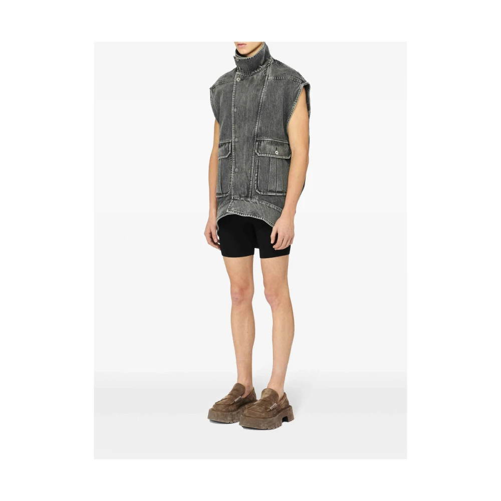 JW Anderson Grijze Gesp Sluiting Vest Hoge Hals Gray Heren