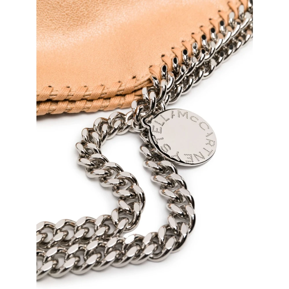 Stella Mccartney Beige Falabella Tas met Gehamerd Textuur en Diervriendelijk Leer Beige Dames