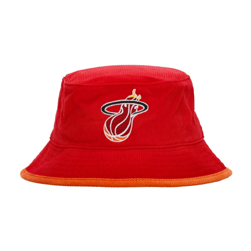 Mitchell & Ness Miami Heat Velvet Bucket Hat Red, Herr