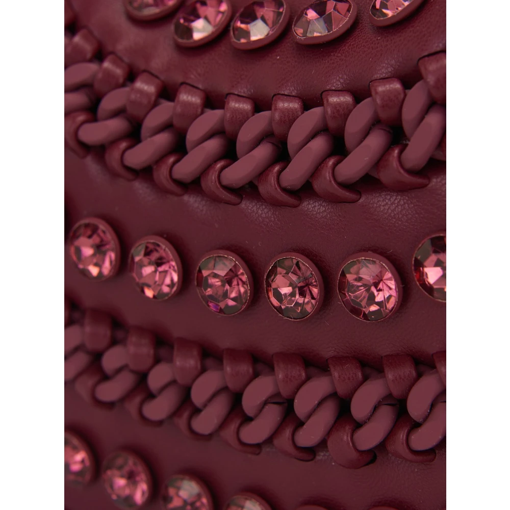 La Carrie Bordeaux handtas met kettingen en strass Red Dames