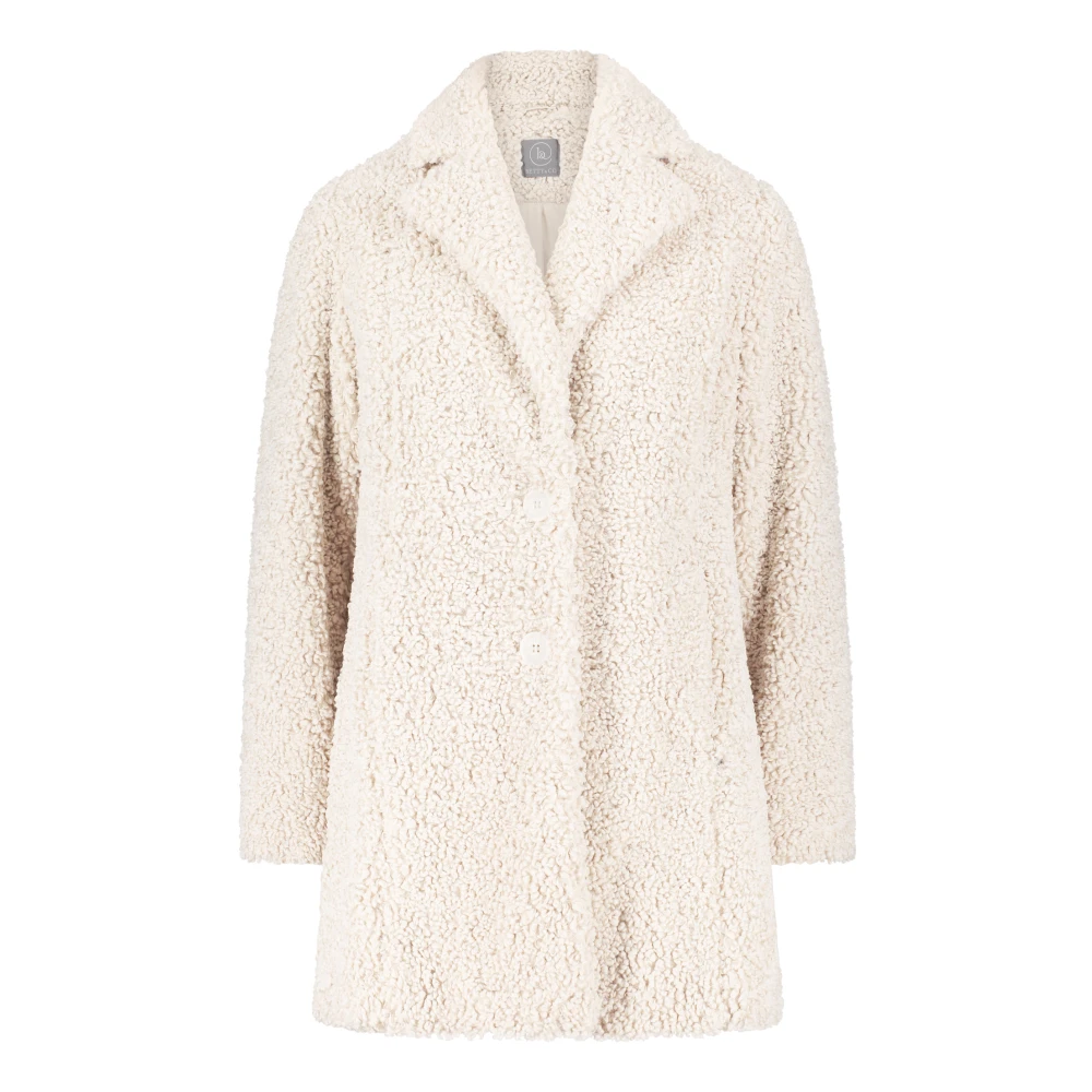 Betty & Co Pluche jas met reverskraag Beige Dames