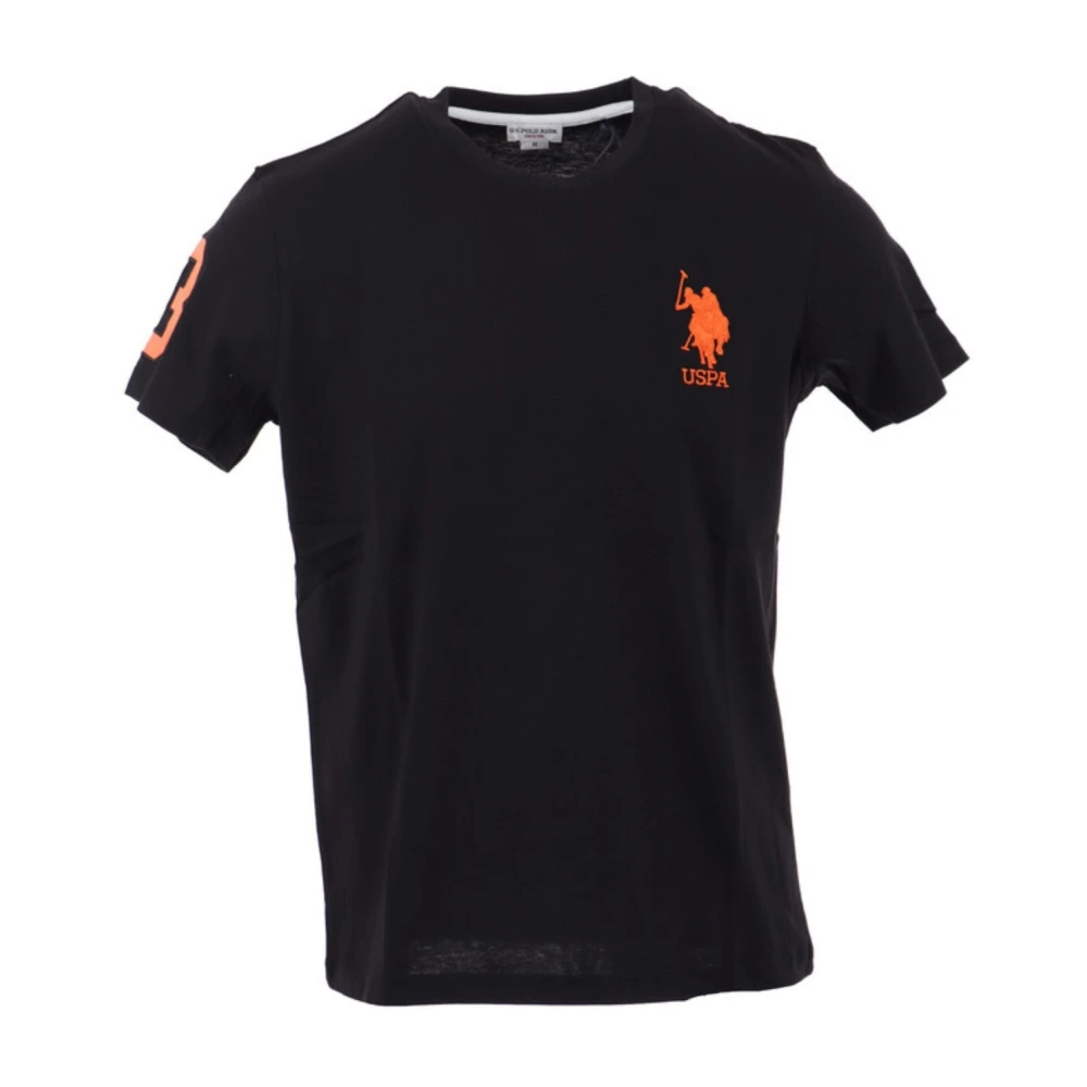 U.s. Polo Assn. Men's Black Embroidered Cotton Polo Shirt