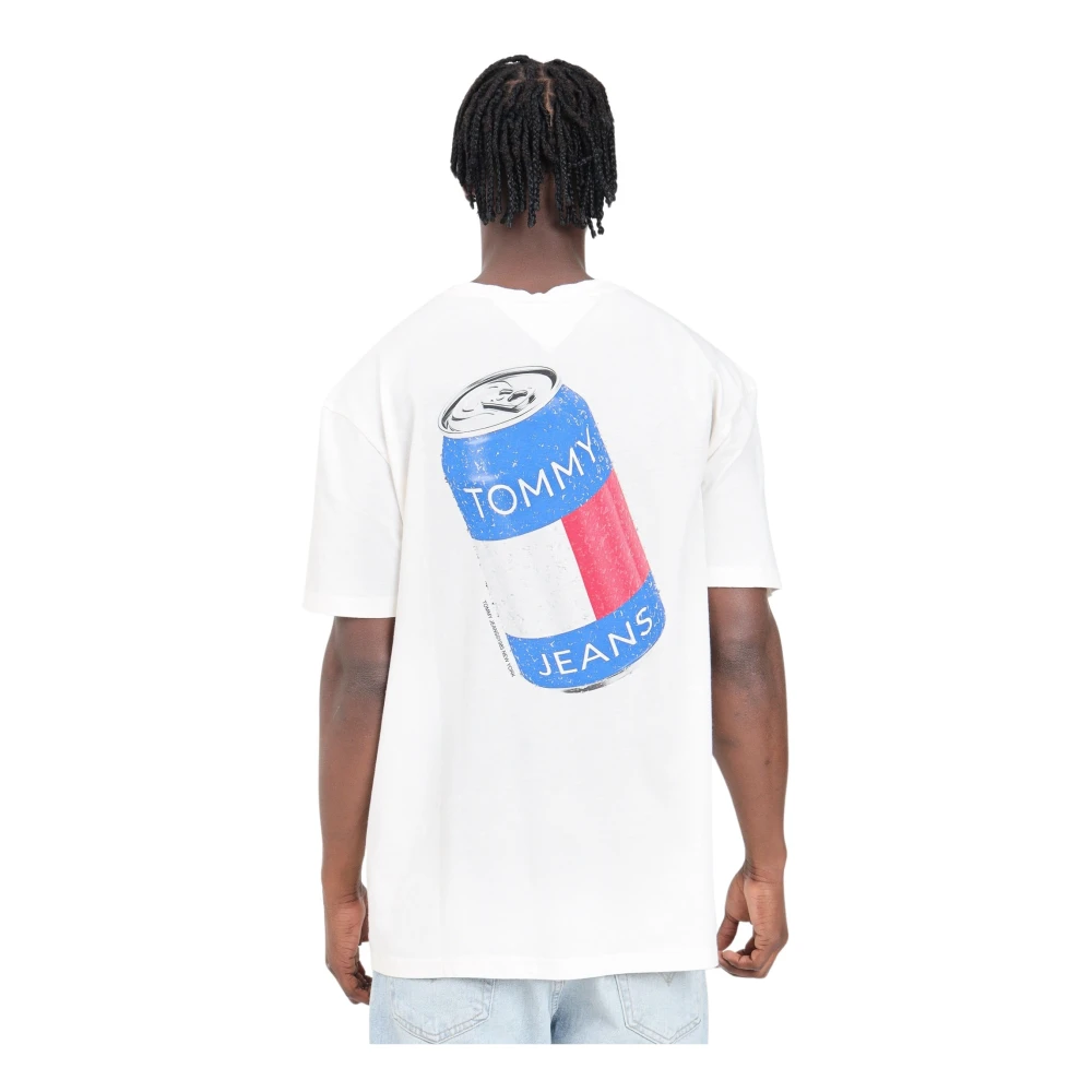 Tommy Jeans Grafische Print Wit T-shirt Casual Stijl White Heren