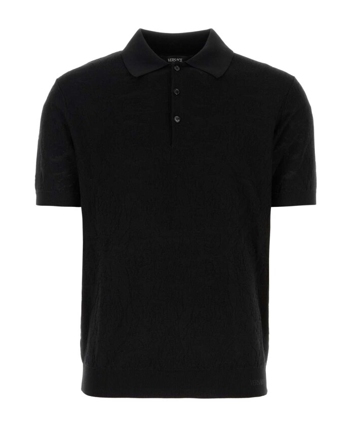 polo-noir-en-melange-de-soie