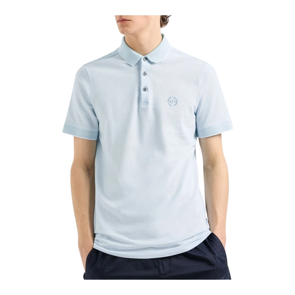 Armani Exchange Klassieke Polo Shirt Regular Fit Blue Heren