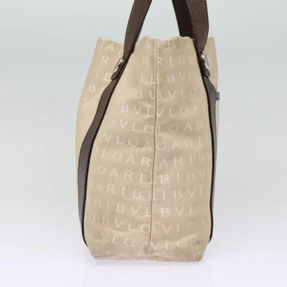Bvlgari Vintage Pre-owned Canvas handbags Beige Dames