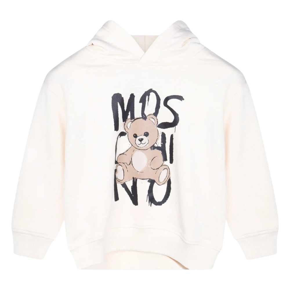 Moschino Unisex Kids Beige Teddy Bear Logo Hoodie In Ivory - Kids Sweatshirts - 6 Y - Kids