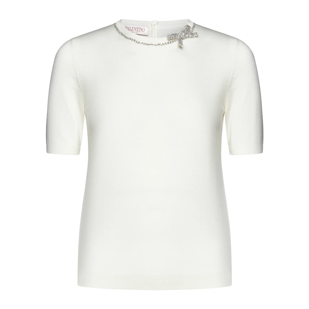 Valentino Stijlvolle Sweaters in Wit Blauw White Dames