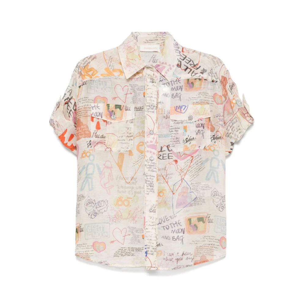 Zimmermann Beige Knoopshirt Multicolor Dames