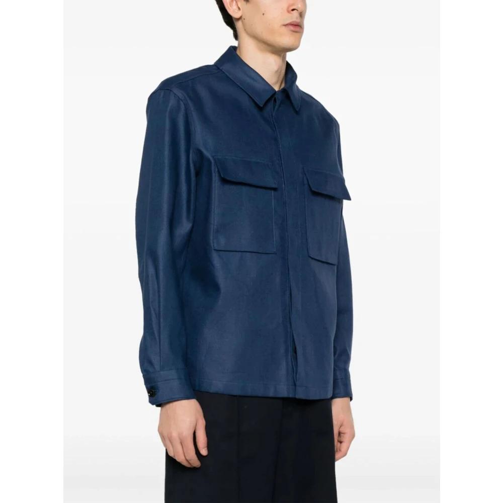 Ermenegildo Zegna Casual Overshirt in Diverse Kleuren Blue Heren
