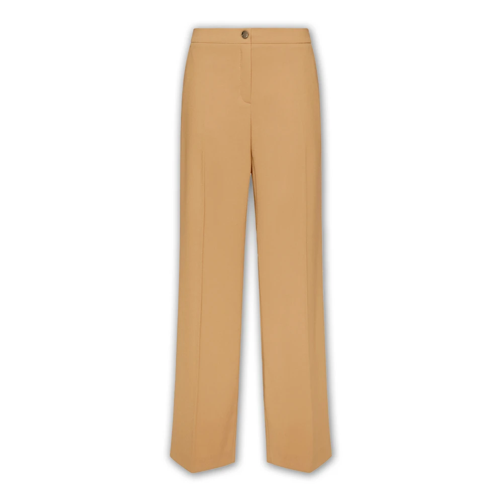 Elena Mirò Beige Stretch Crepe Trousers