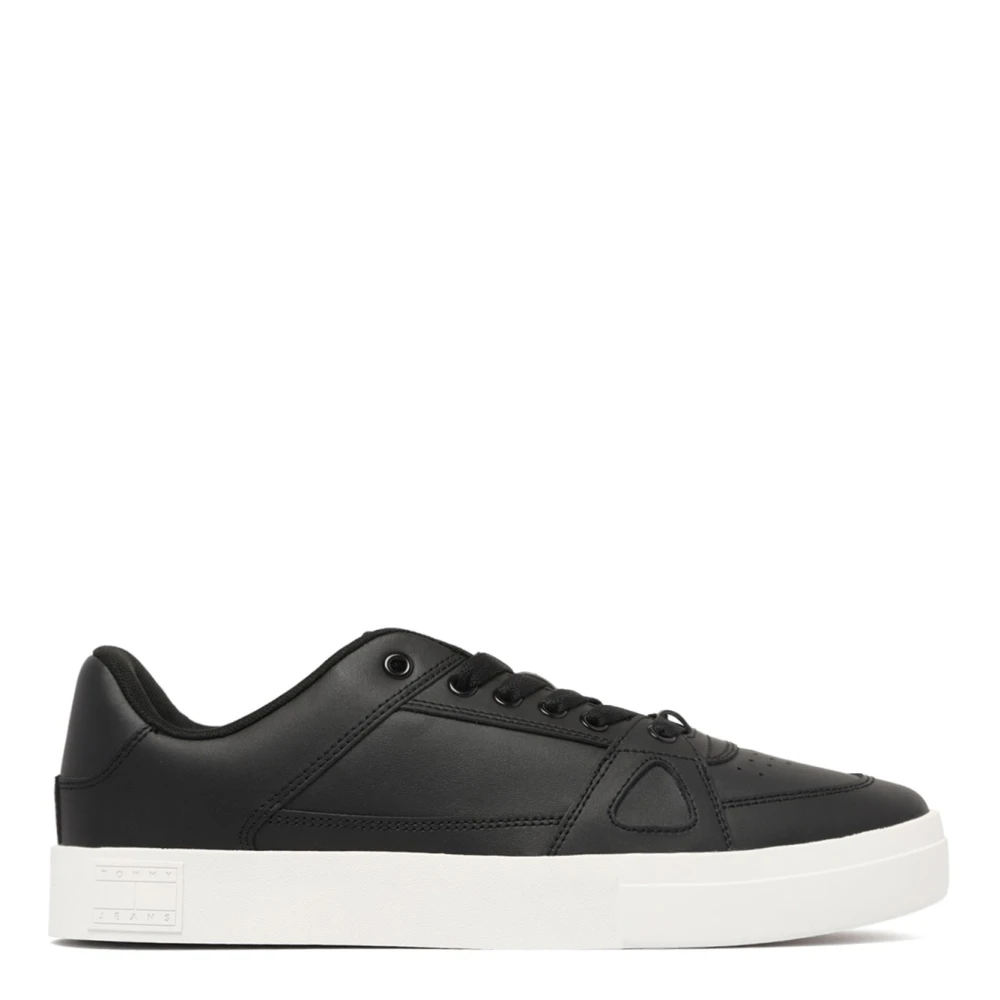 Tommy Hilfiger Men's Black Sneakers,, Sporty Trainers With Ventilation Detailing Size 8 Uk