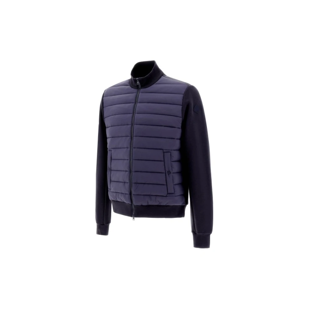 Herno Gewatteerde Katoenen Gebreide Vest met Rits Blue Heren