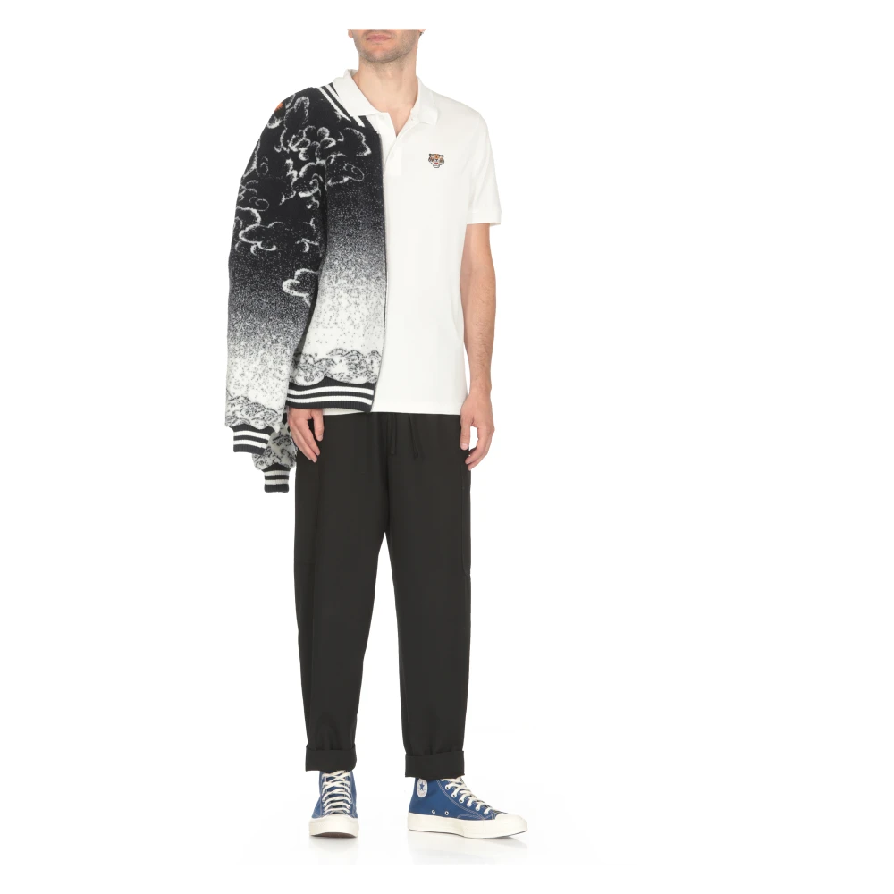 Kenzo Lucky Tiger Polo Shirt Wit White Heren