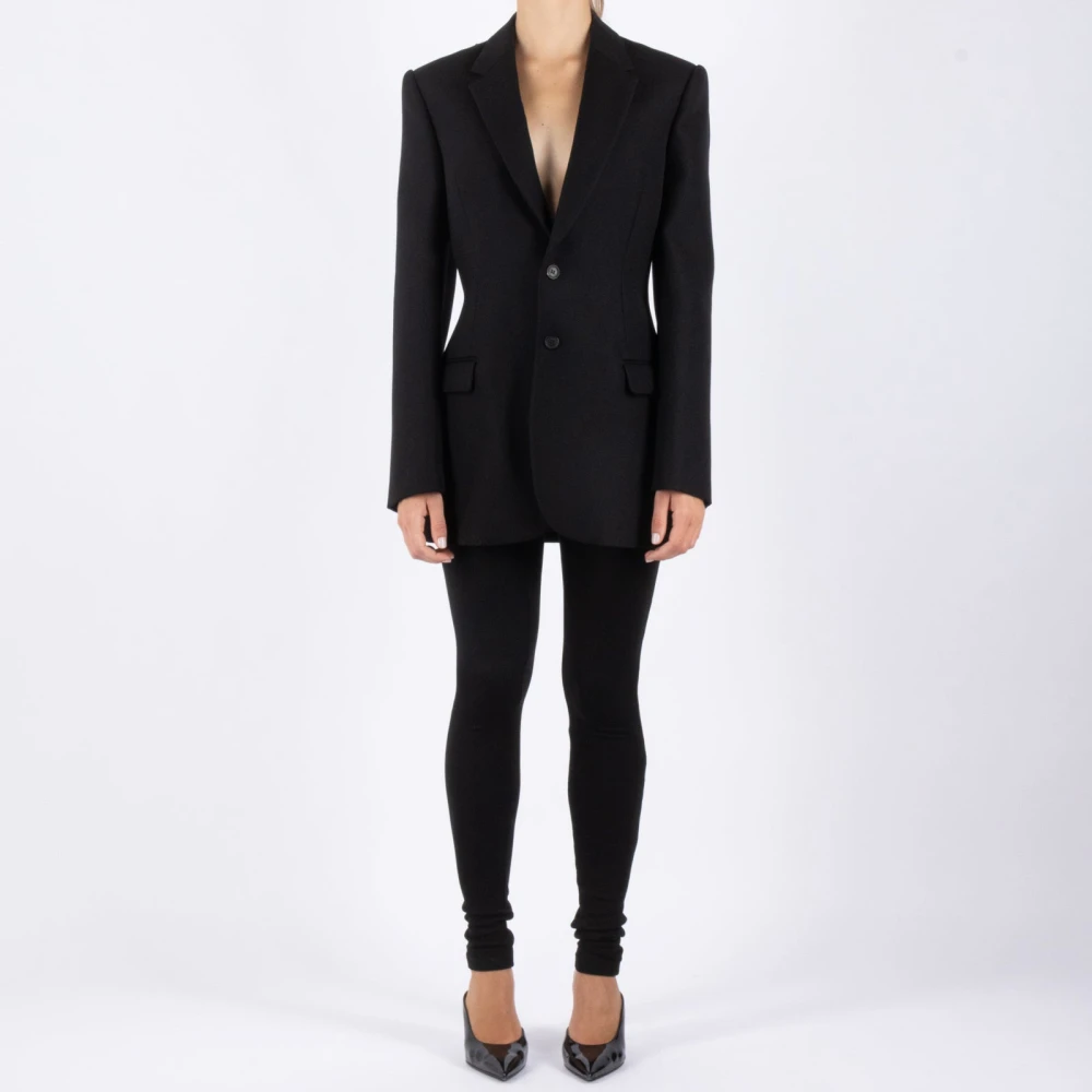 Wardrobe.nyc Merino Wol Zwart Blazer Black Dames