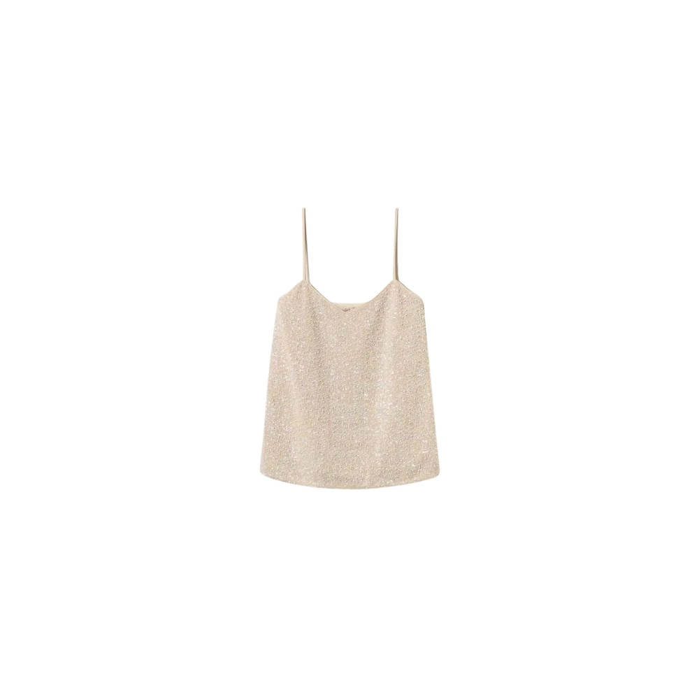 Twinset Top met pailletten en parels Beige Dames