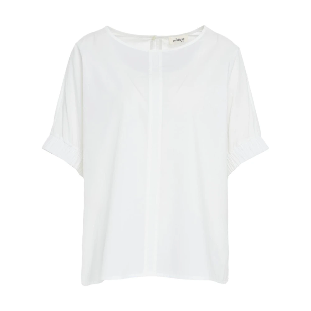 Ottod'Ame Witte Katoenen Blouse Stijlvolle Rugdetail White Dames