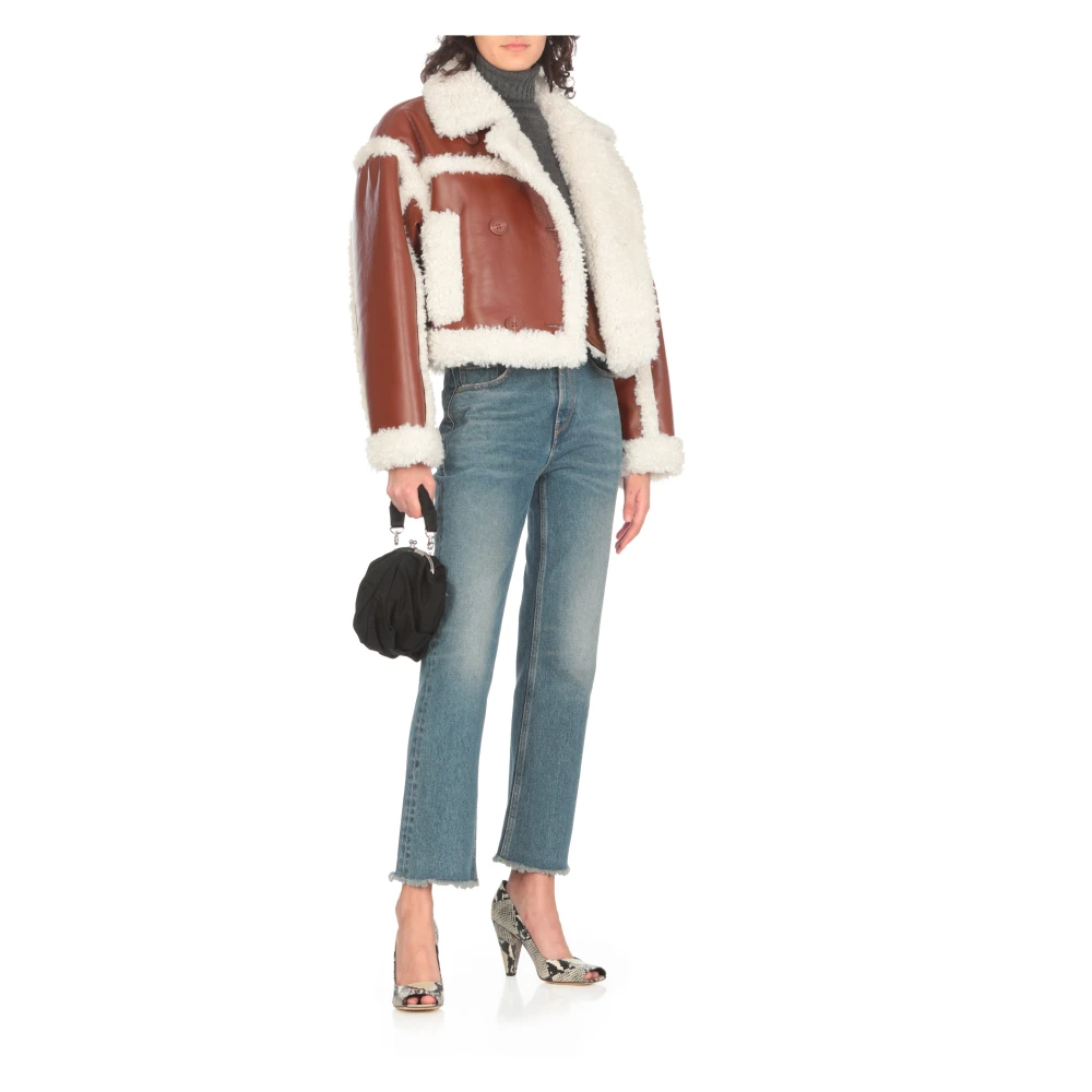 Stand Studio Bruine Faux Shearling Jas Brown Dames