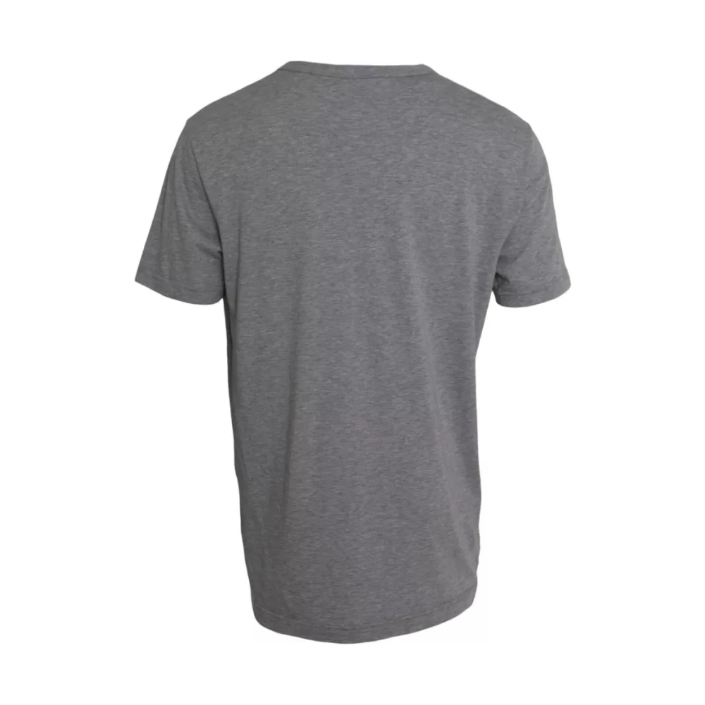 Dolce & Gabbana Grijs Katoenen Grafisch Print T-Shirt Gray Heren