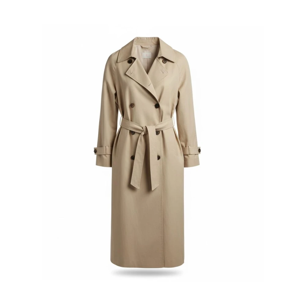 Gianni Lupo Women's Beige Trench Lunga Con Cintura - Trench Coats - S - Coats
